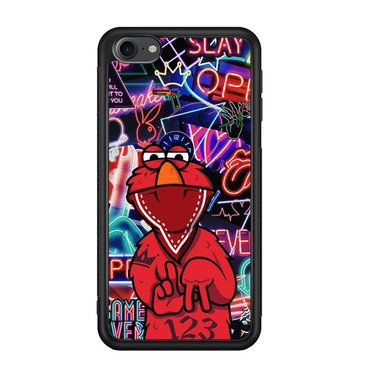 Elmo Rapping The Night iPod Touch 6 Case-Rubber Black (2D Case)-Oxvistore