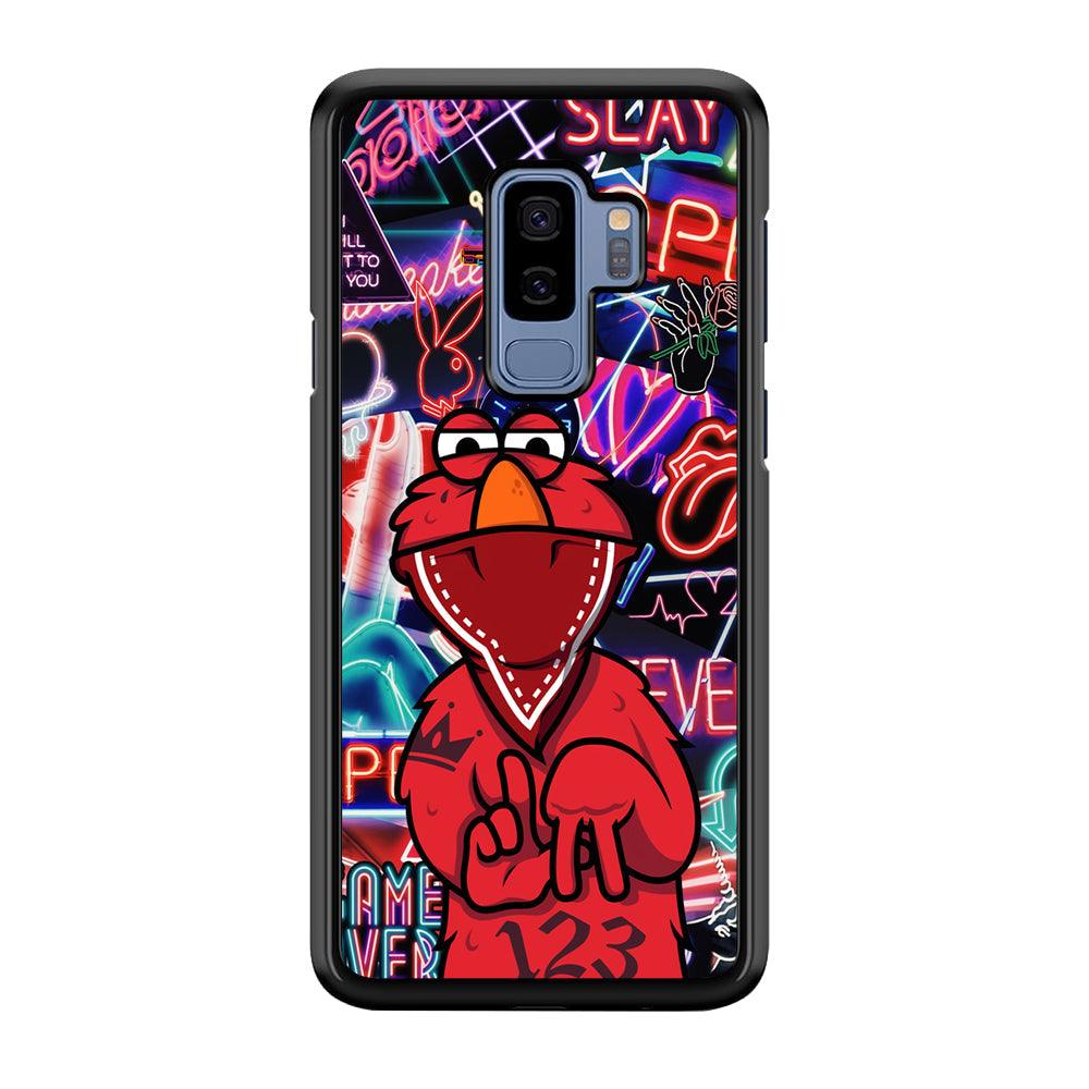 Elmo Rapping The Night Samsung Galaxy S9 Plus Case-Rubber Black (2D Case)-Oxvistore