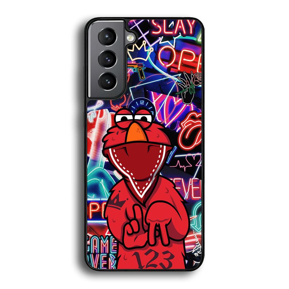 Elmo Rapping The Night Samsung Galaxy S22 Case-Rubber Black (2D Case)-Oxvistore