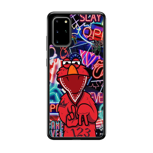 Elmo Rapping The Night Samsung Galaxy S20 Plus Case-Rubber Black (2D Case)-Oxvistore