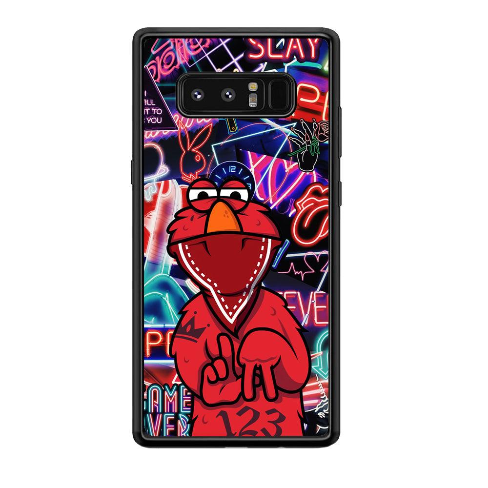 Elmo Rapping The Night Samsung Galaxy Note 8 Case-Rubber Black (2D Case)-Oxvistore