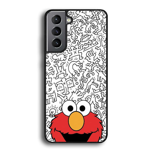 Elmo in Doodle Screen Samsung Galaxy S24 Plus Case-3D Case-Oxvistore