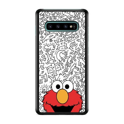 Elmo in Doodle Screen Samsung Galaxy S10 Plus Case-Oxvistore