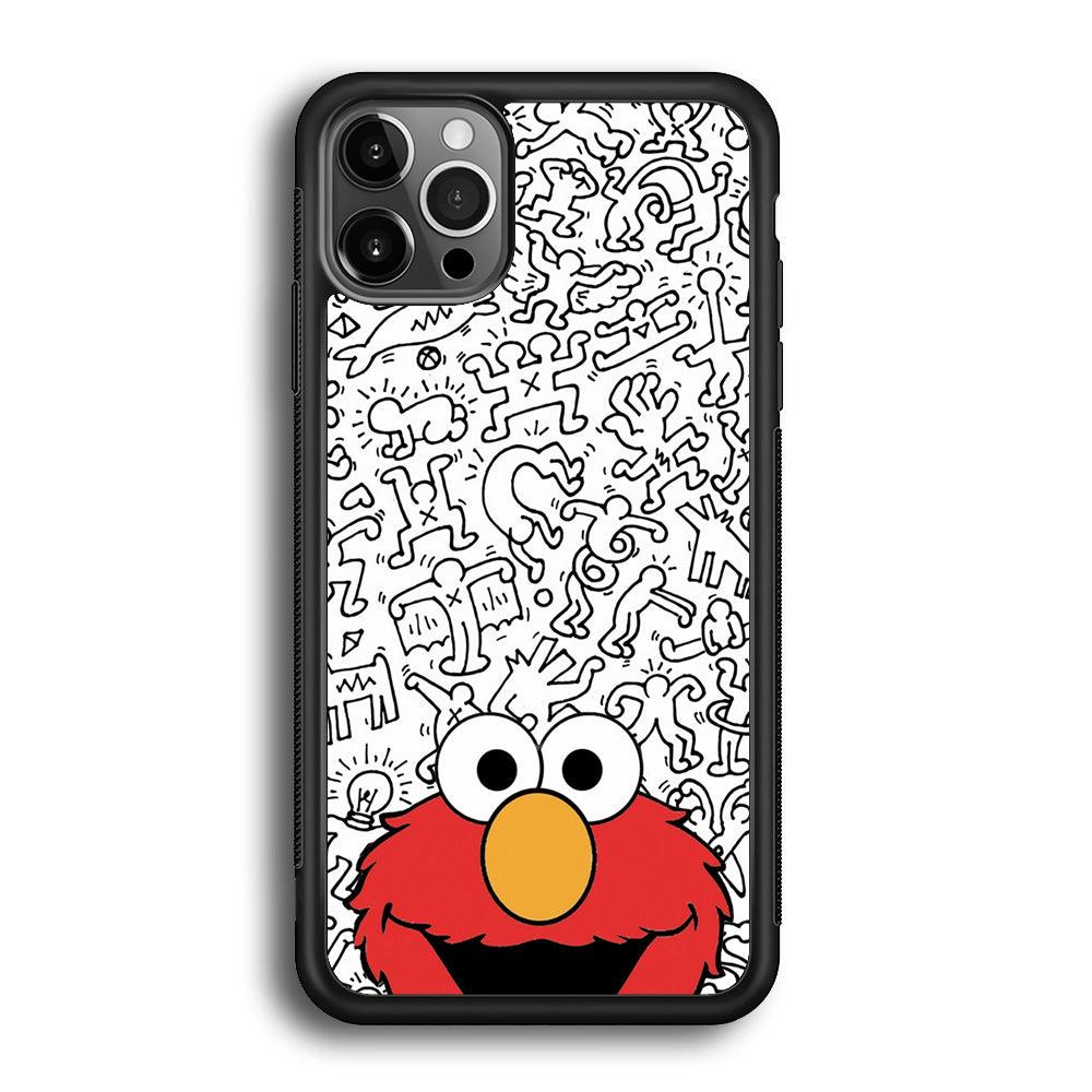 Elmo in Doodle Screen iPhone 12 Pro Case-Oxvistore