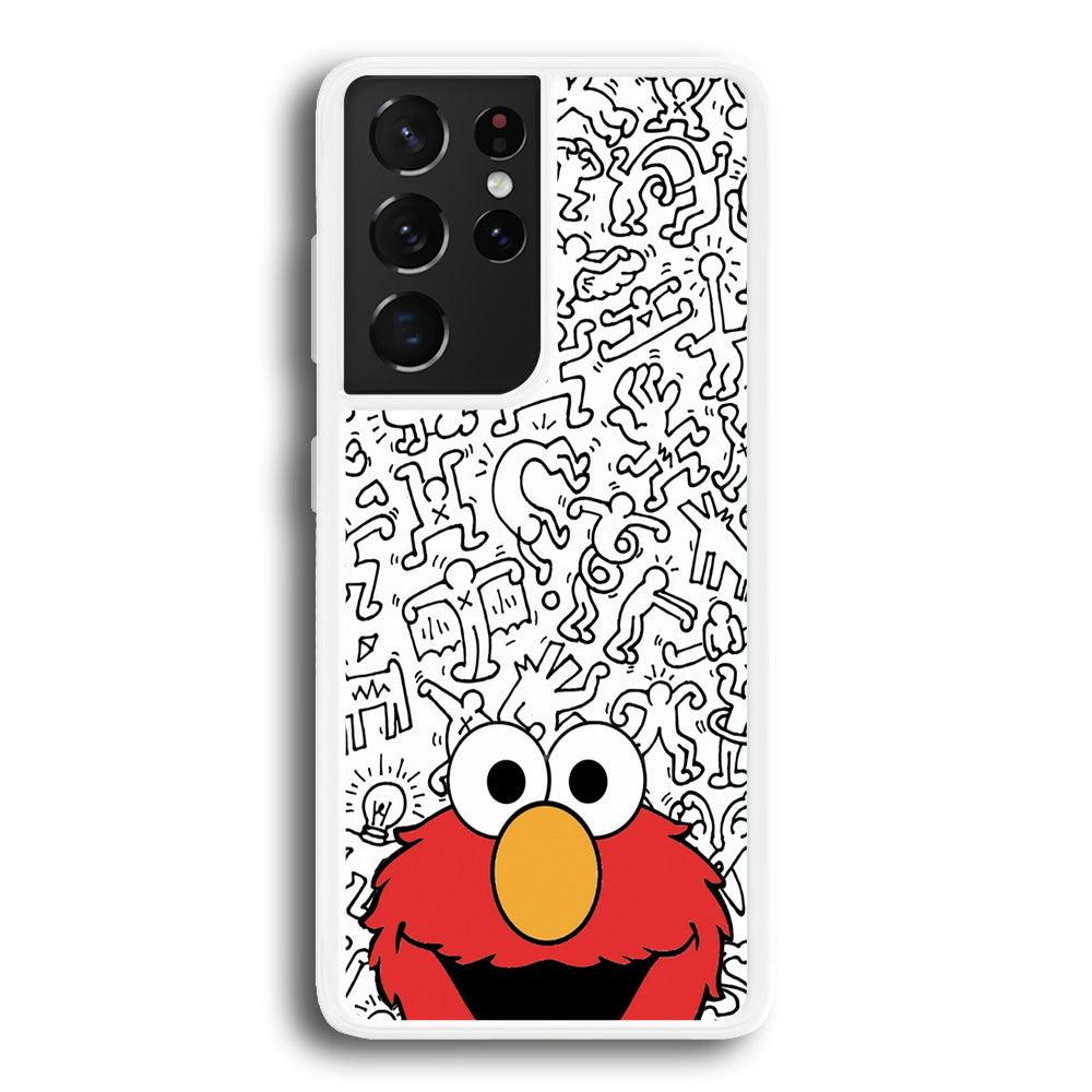 Elmo in Doodle Screen Samsung Galaxy S21 Ultra Case-Oxvistore