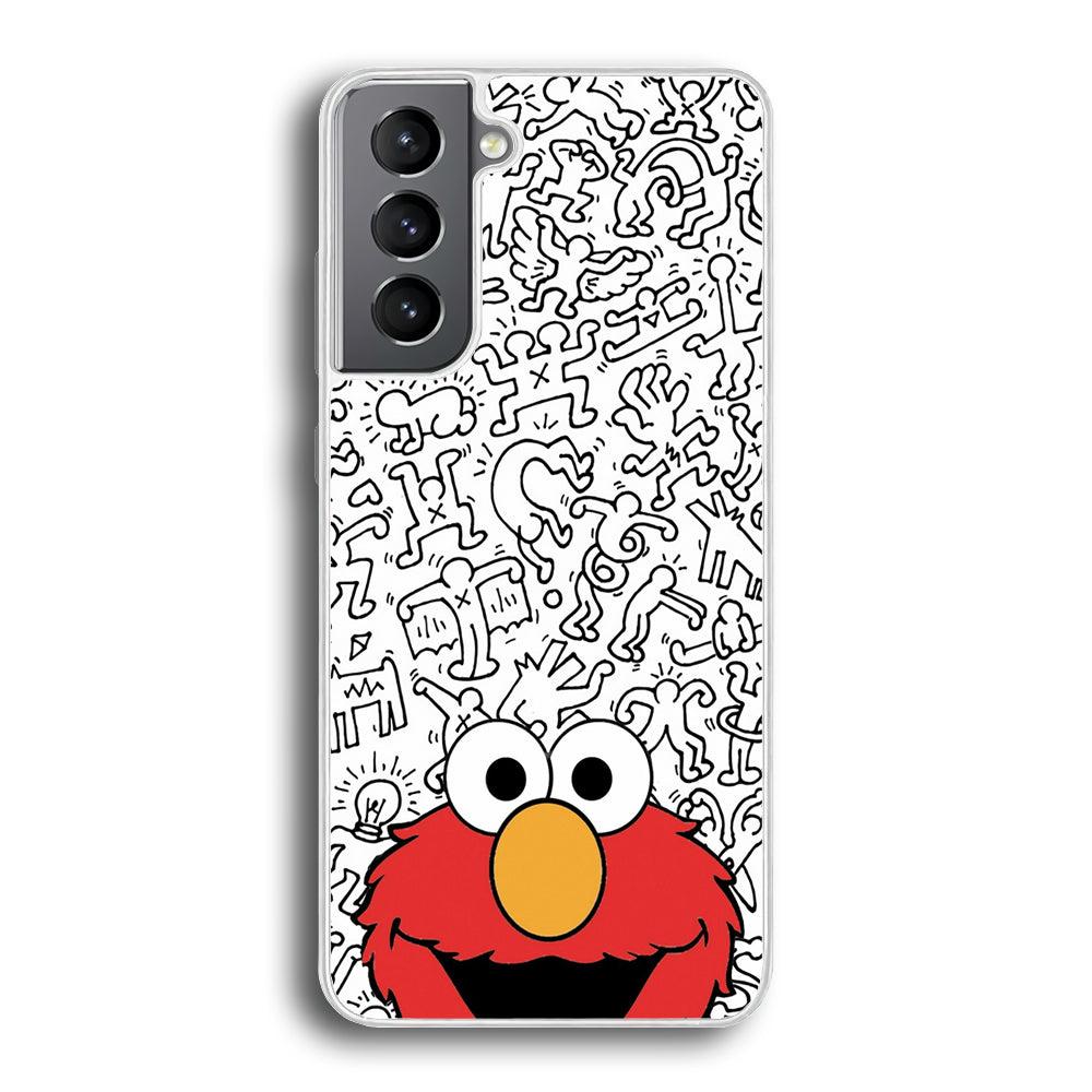 Elmo in Doodle Screen Samsung Galaxy S21 Case-Oxvistore