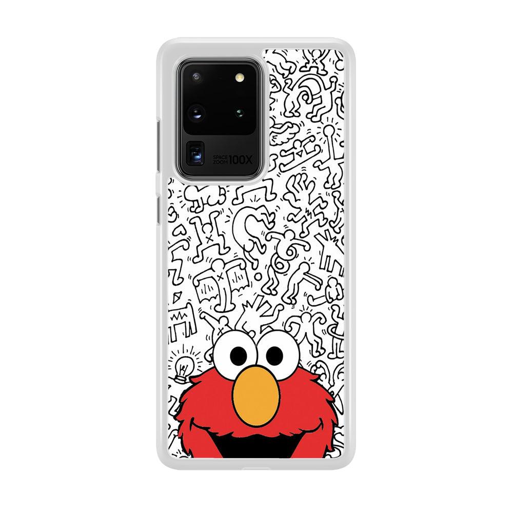 Elmo in Doodle Screen Samsung Galaxy S20 Ultra Case-Oxvistore