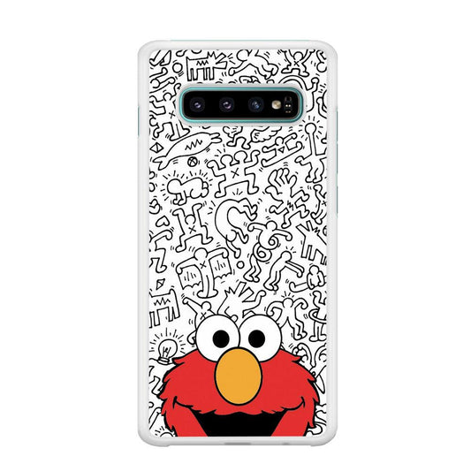 Elmo in Doodle Screen Samsung Galaxy S10 Case-Oxvistore