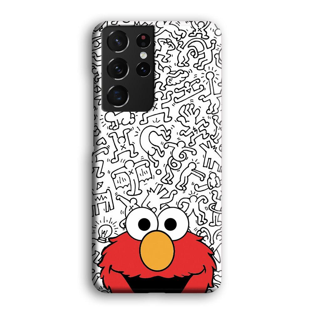 Elmo in Doodle Screen Samsung Galaxy S21 Ultra Case-Oxvistore