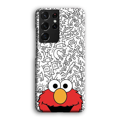 Elmo in Doodle Screen Samsung Galaxy S21 Ultra Case-Oxvistore