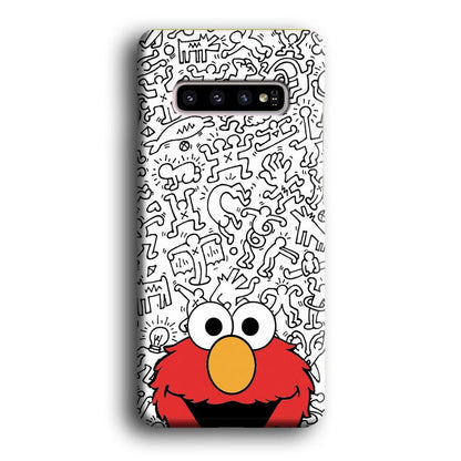 Elmo in Doodle Screen Samsung Galaxy S10 Case-Oxvistore