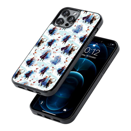 Elsa Anna Frozen Pattern Autumn 2D Rubber Phone Case-Oxvistore