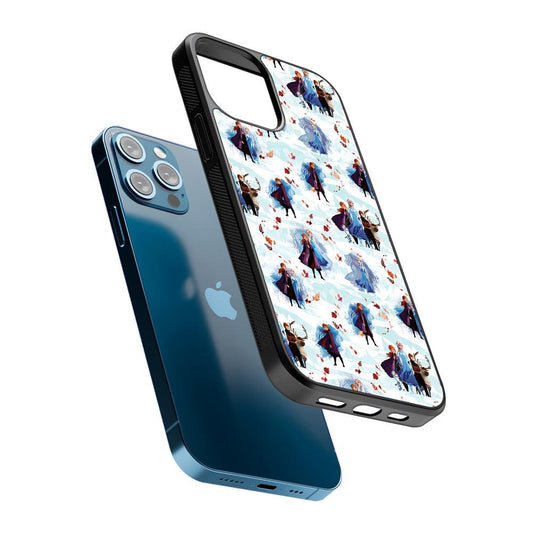 Elsa Anna Frozen Pattern Autumn 2D Rubber Phone Case-Oxvistore