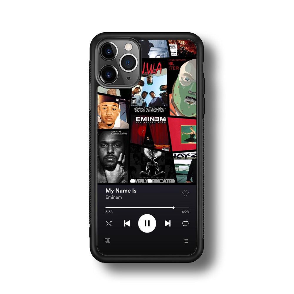 Eminem is My Playlist iPhone 11 Pro Max Case-Rubber Black (2D Case)-Oxvistore