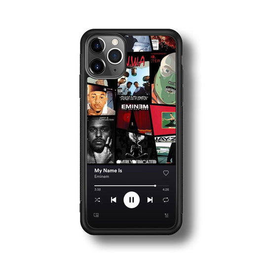 Eminem is My Playlist iPhone 11 Pro Max Case-Rubber Black (2D Case)-Oxvistore