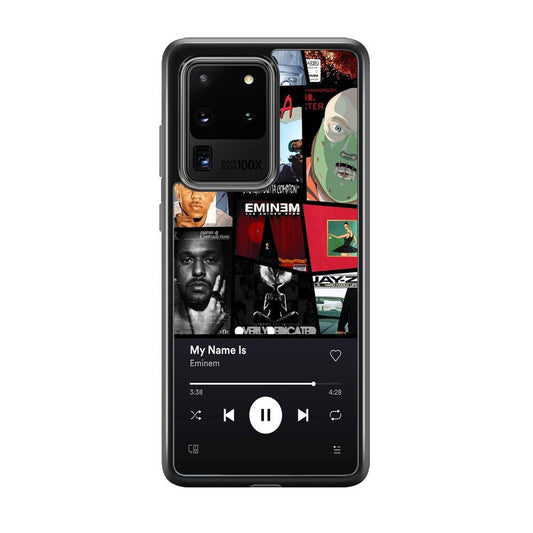 Eminem is My Playlist Samsung Galaxy S20 Ultra Case-Rubber Black (2D Case)-Oxvistore