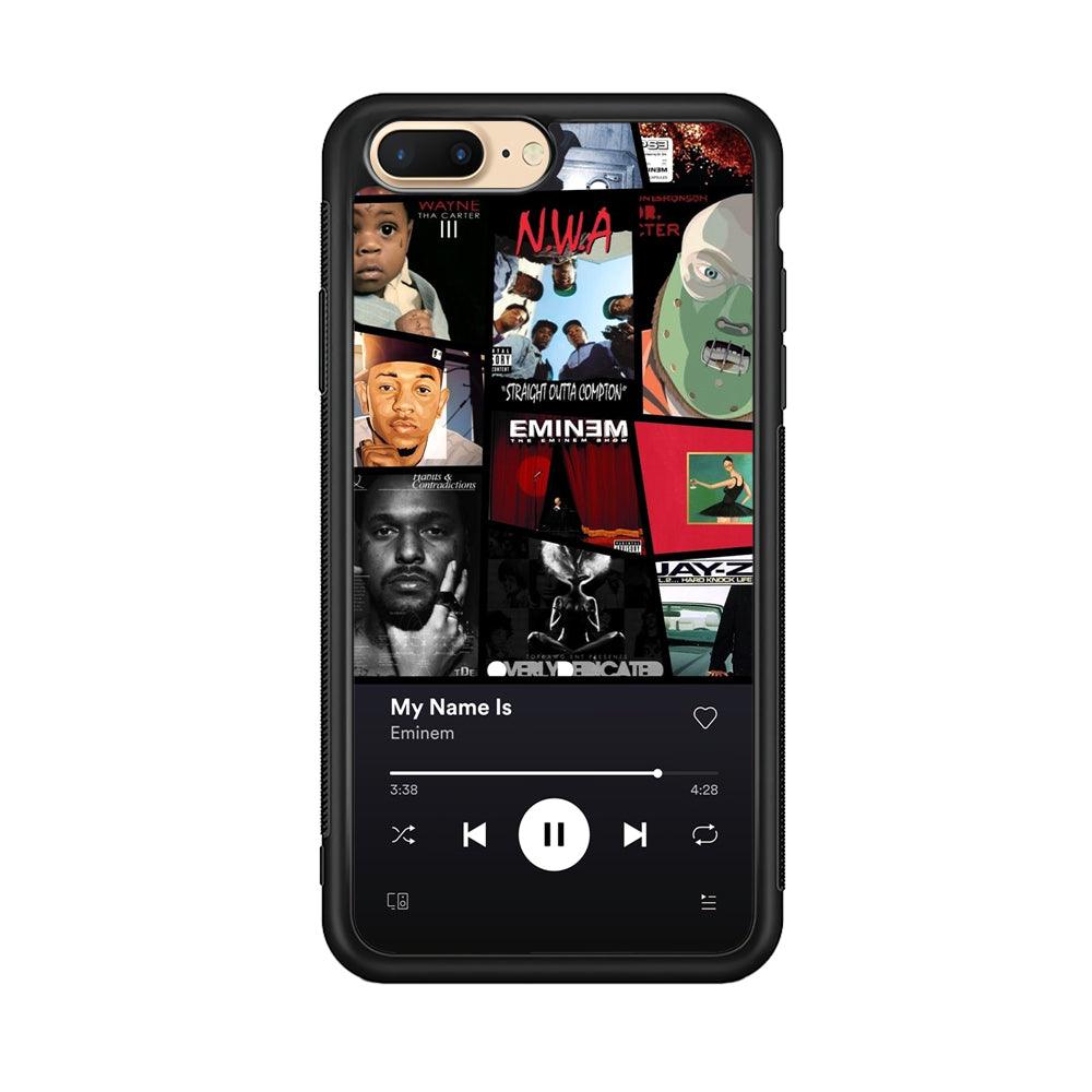 Eminem is My Playlist iPhone 8 Plus Case-Rubber Black (2D Case)-Oxvistore