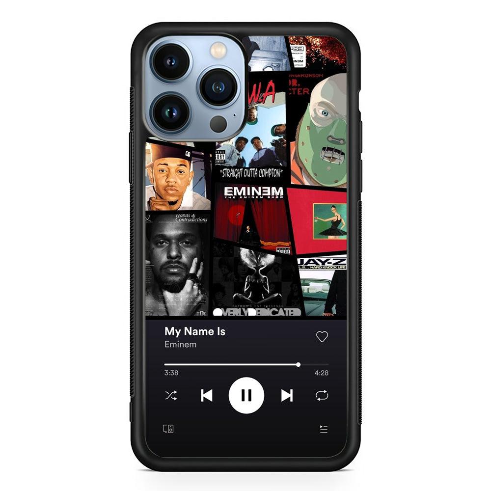 Eminem is My Playlist iPhone 14 Pro Case-Rubber Black (2D Case)-Oxvistore