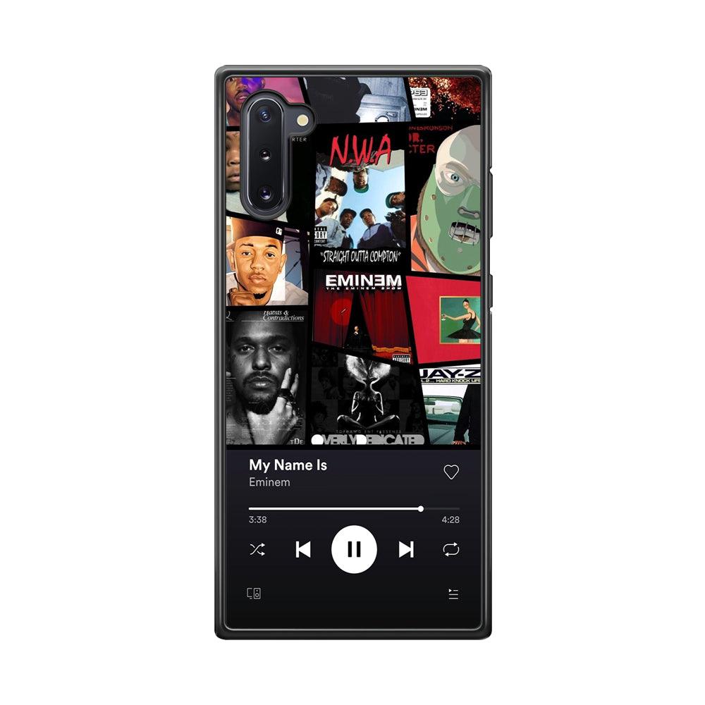 Eminem is My Playlist Samsung Galaxy Note 10 Case-Rubber Black (2D Case)-Oxvistore