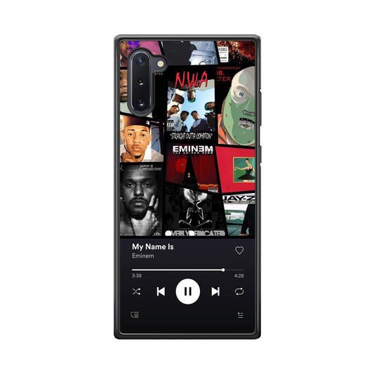 Eminem is My Playlist Samsung Galaxy Note 10 Case-Rubber Black (2D Case)-Oxvistore