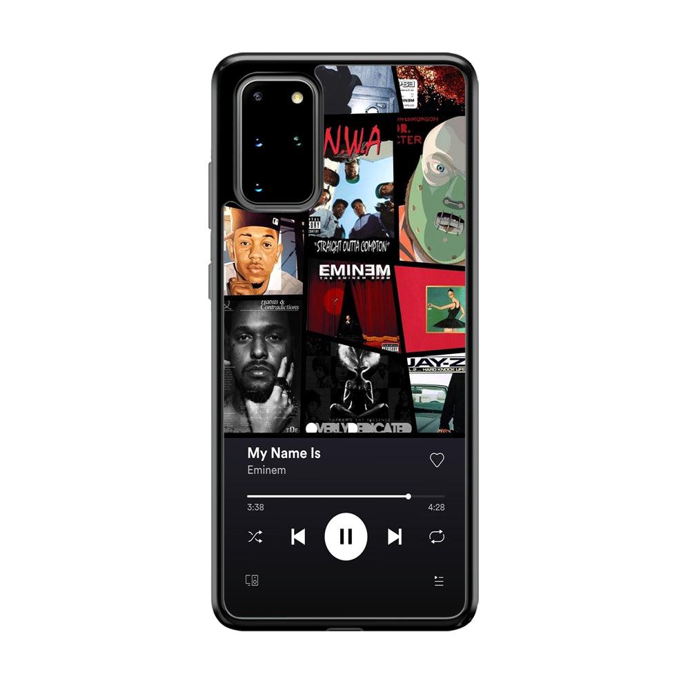 Eminem is My Playlist Samsung Galaxy S20 Plus Case-Rubber Black (2D Case)-Oxvistore