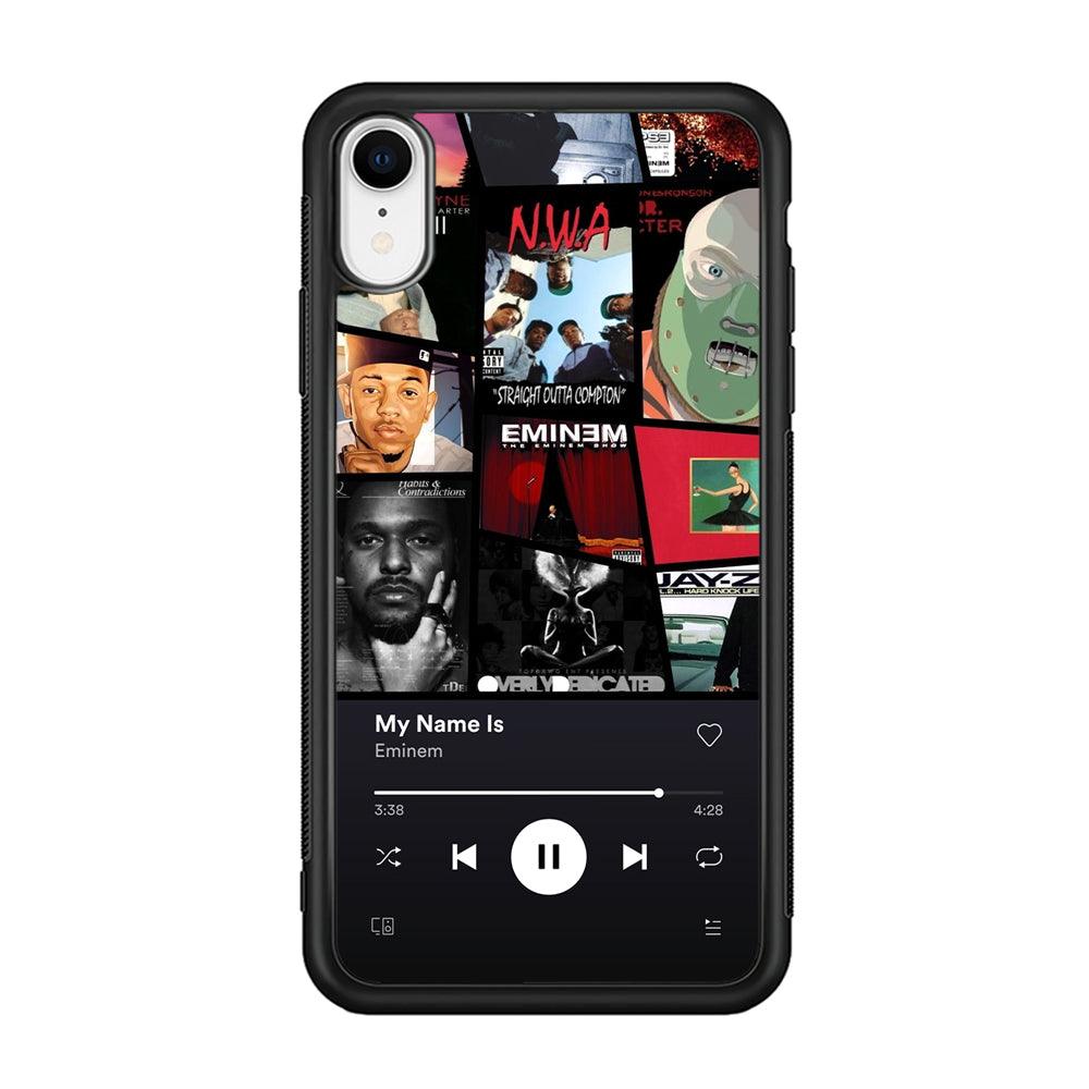 Eminem is My Playlist iPhone XR Case-Rubber Black (2D Case)-Oxvistore