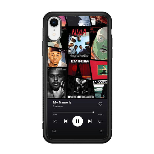 Eminem is My Playlist iPhone XR Case-Rubber Black (2D Case)-Oxvistore