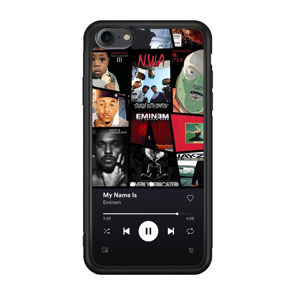 Eminem is My Playlist iPhone 7 Case-Rubber Black (2D Case)-Oxvistore