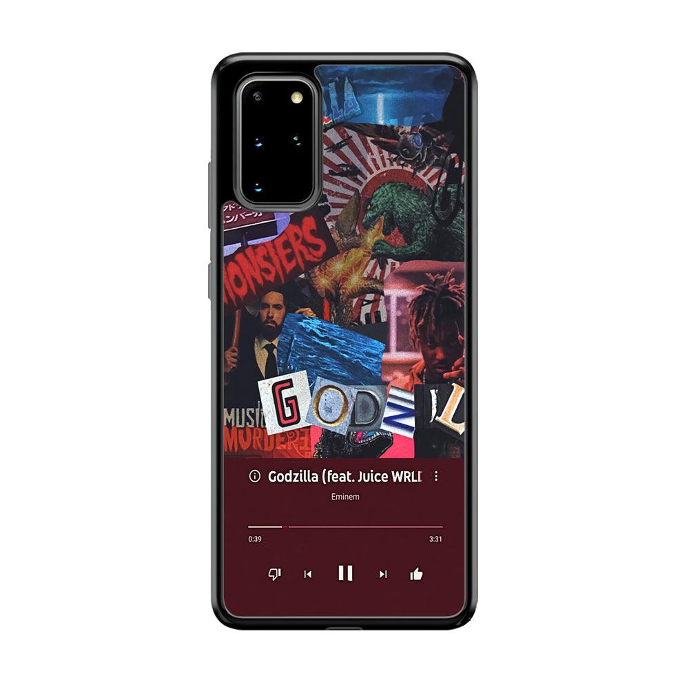 Eminem on Godzilla Frame Playlist Samsung Galaxy S20 Plus Case-Rubber Black (2D Case)-Oxvistore