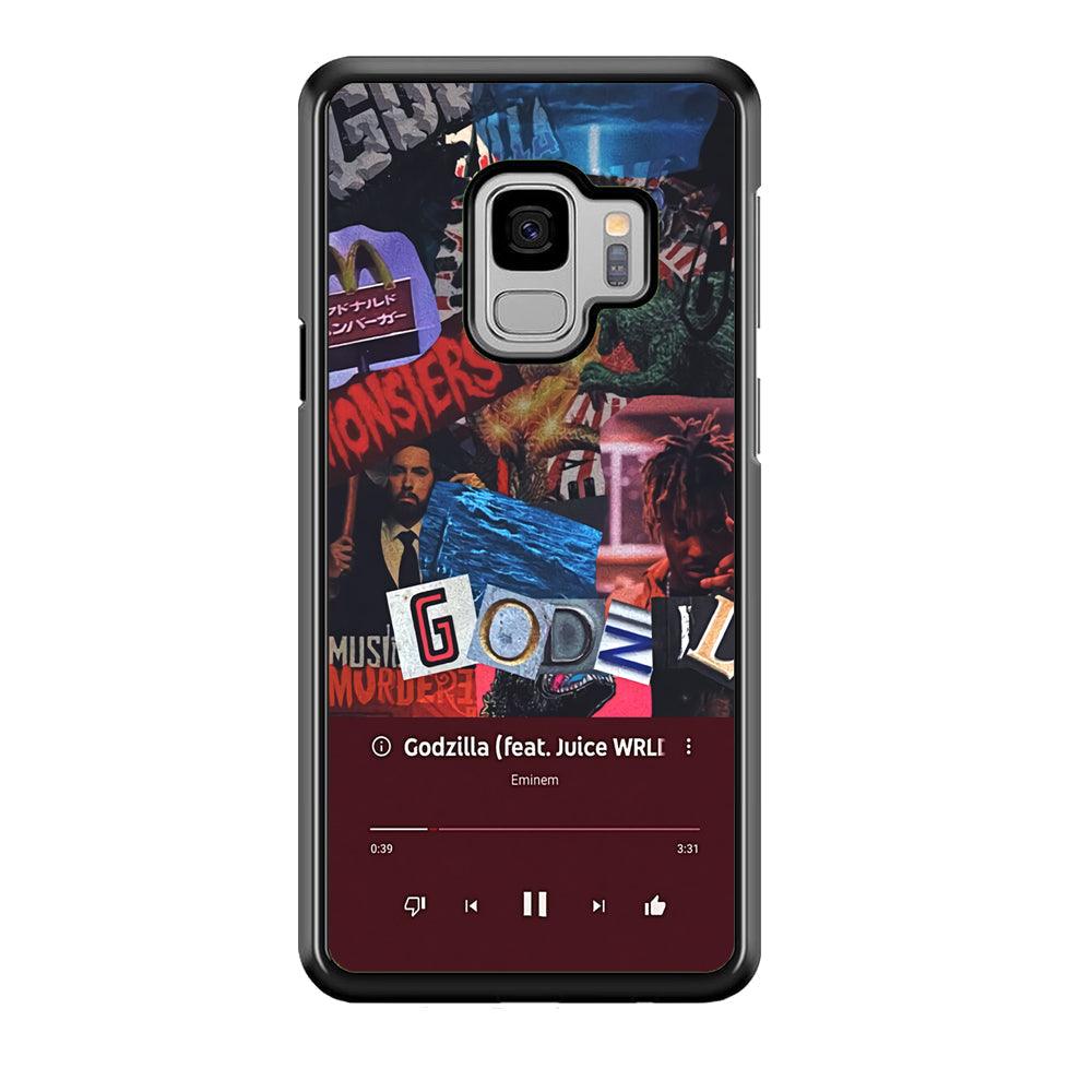 Eminem on Godzilla Frame Playlist Samsung Galaxy S9 Case-Rubber Black (2D Case)-Oxvistore
