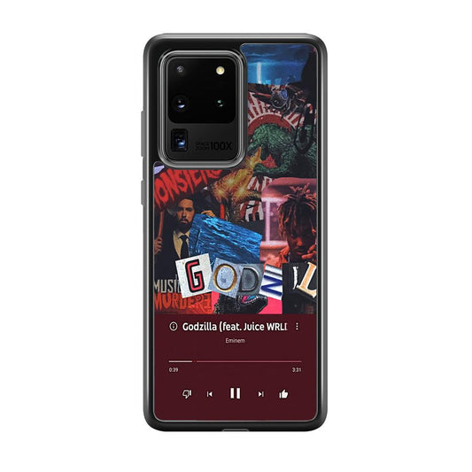 Eminem on Godzilla Frame Playlist Samsung Galaxy S20 Ultra Case-Rubber Black (2D Case)-Oxvistore