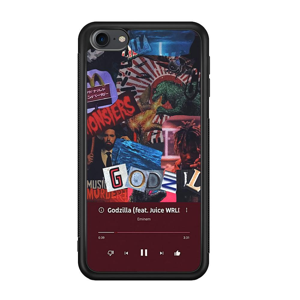 Eminem on Godzilla Frame Playlist iPod Touch 6 Case-Rubber Black (2D Case)-Oxvistore