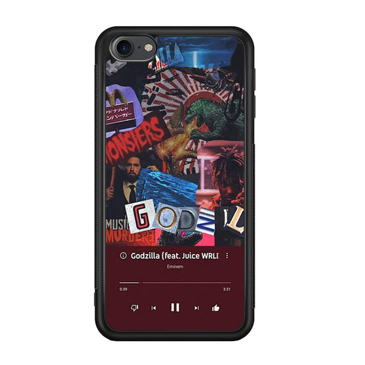 Eminem on Godzilla Frame Playlist iPod Touch 6 Case-Rubber Black (2D Case)-Oxvistore