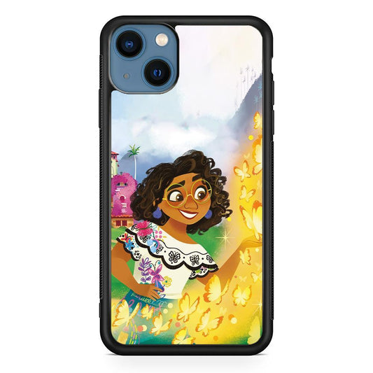 Encanto Mirabel and Golden Butterfly iPhone 15 Case-Rubber Black (2D Case)-Oxvistore