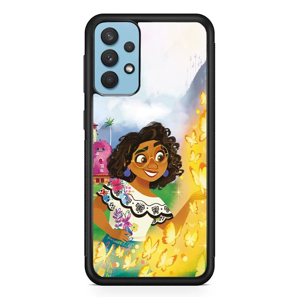 Encanto Mirabel and Golden Butterfly Samsung Galaxy A32 Case-Rubber Black (2D Case)-Oxvistore