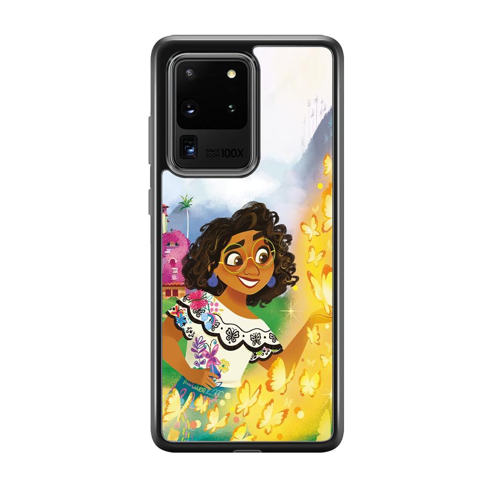 Encanto Mirabel and Golden Butterfly Samsung Galaxy S20 Ultra Case-Rubber Black (2D Case)-Oxvistore