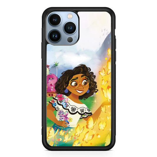 Encanto Mirabel and Golden Butterfly iPhone 15 Pro Case-Rubber Black (2D Case)-Oxvistore