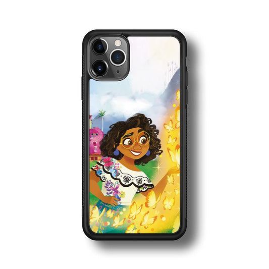 Encanto Mirabel and Golden Butterfly iPhone 11 Pro Max Case-Rubber Black (2D Case)-Oxvistore