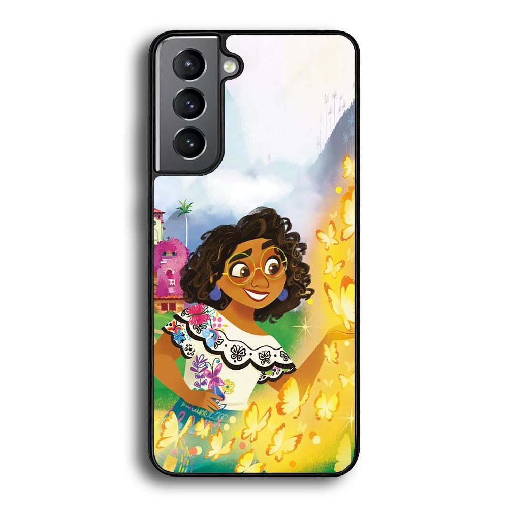 Encanto Mirabel and Golden Butterfly Samsung Galaxy S24 Plus Case-Rubber Black (2D Case)-Oxvistore