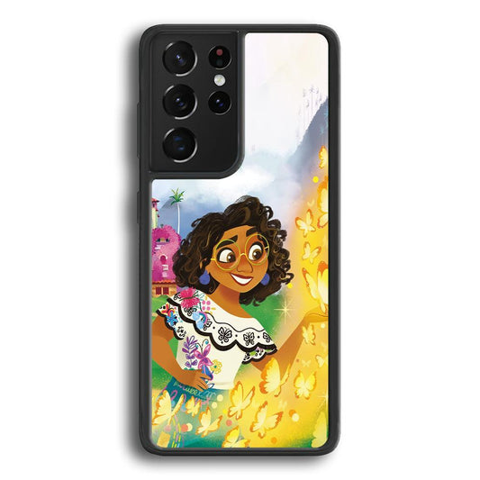 Encanto Mirabel and Golden Butterfly Samsung Galaxy S23 Ultra Case-Rubber Black (2D Case)-Oxvistore