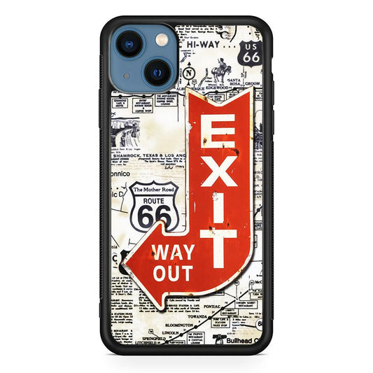 Exit From Main Route iPhone 15 Case-Rubber White (2D Case)-Oxvistore