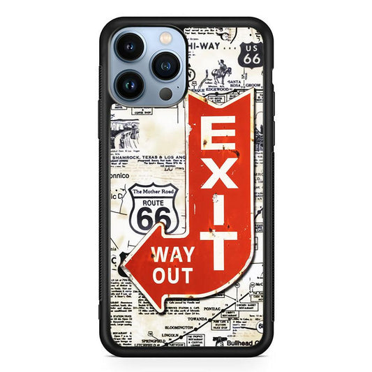 Exit From Main Route iPhone 13 Pro Max Case-Rubber White (2D Case)-Oxvistore