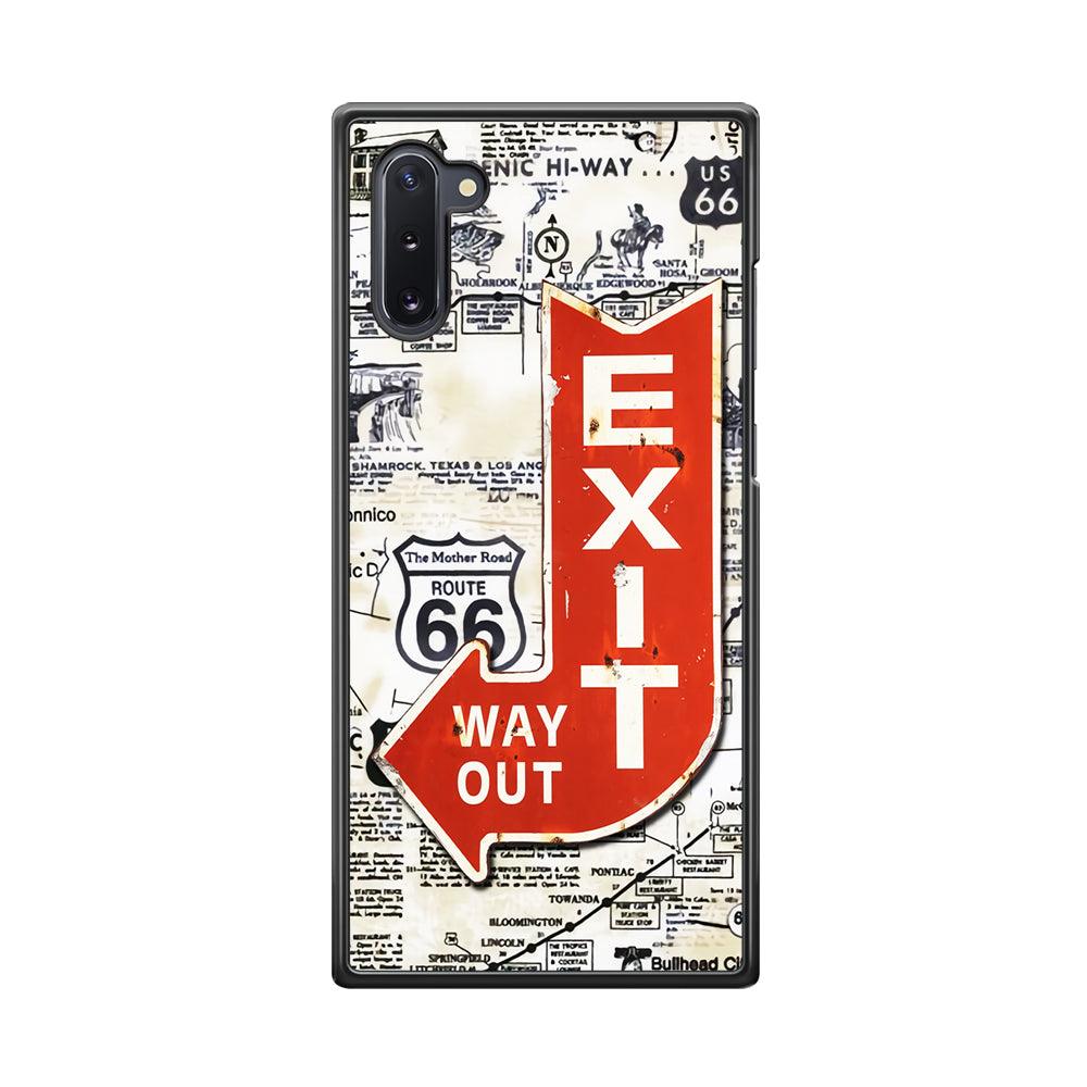 Exit From Main Route Samsung Galaxy Note 10 Case-Rubber Black (2D Case)-Oxvistore
