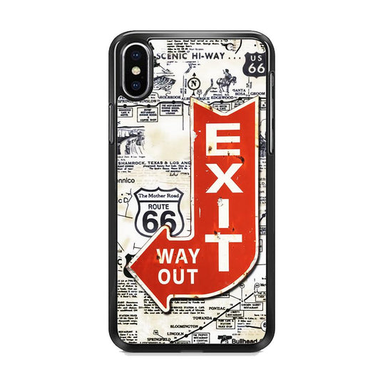 Exit From Main Route iPhone XS Case-Rubber Black (2D Case)-Oxvistore