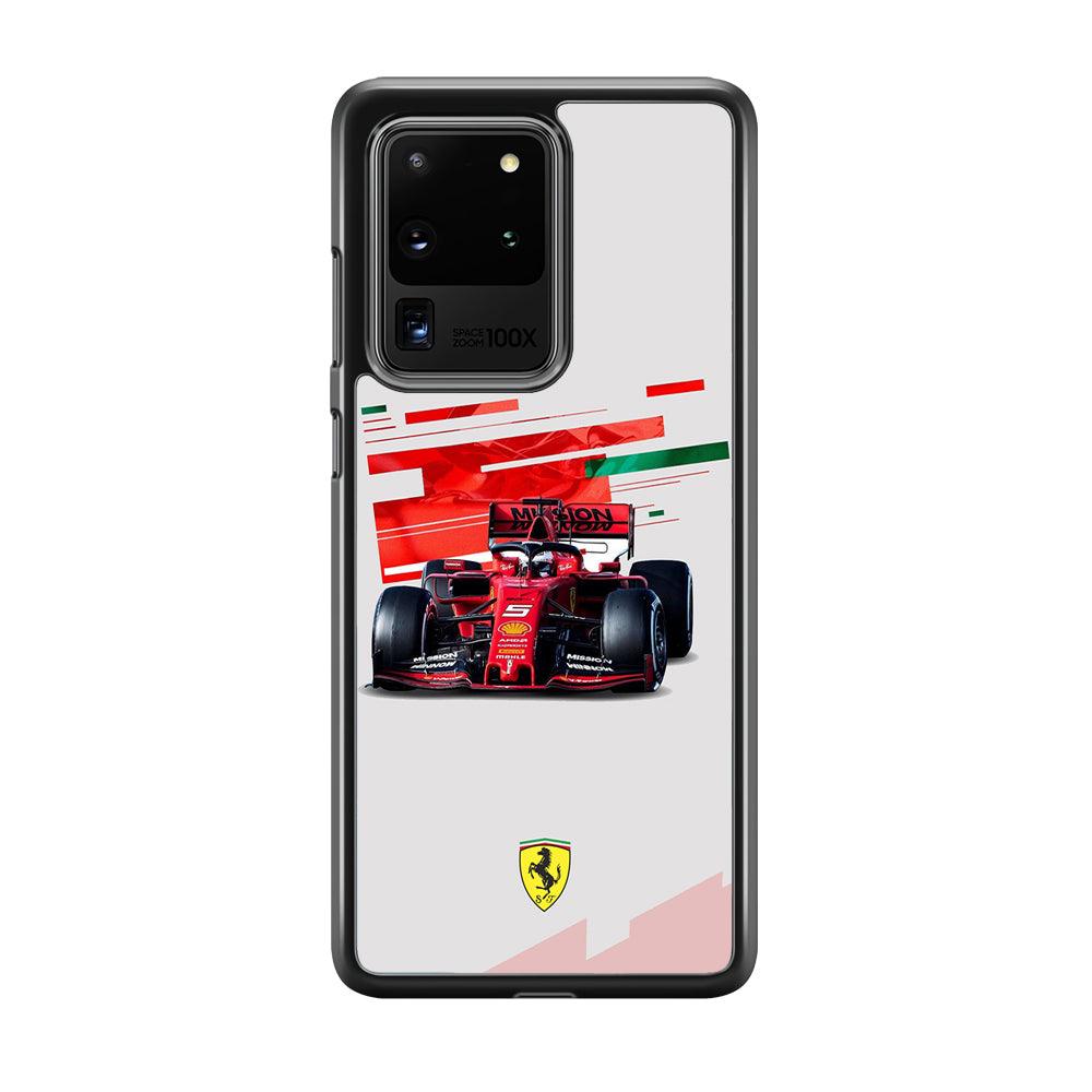 F1 Ferrari Vettel Samsung Galaxy S20 Ultra Case-Rubber Black (2D Case)-Oxvistore