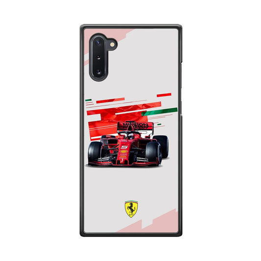 F1 Ferrari Vettel Samsung Galaxy Note 10 Case-Rubber Black (2D Case)-Oxvistore