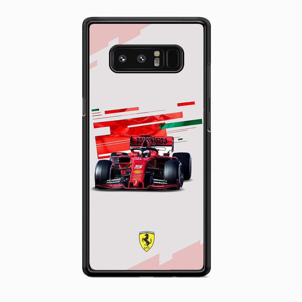F1 Ferrari Vettel Samsung Galaxy Note 8 Case-Rubber Black (2D Case)-Oxvistore