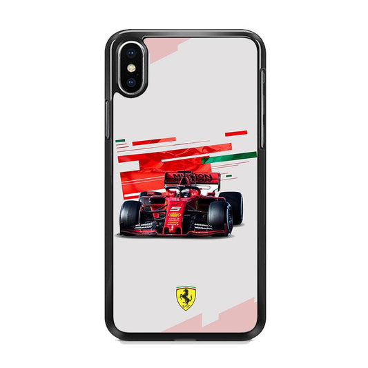 F1 Ferrari Vettel iPhone XS MAX Case-Rubber Black (2D Case)-Oxvistore
