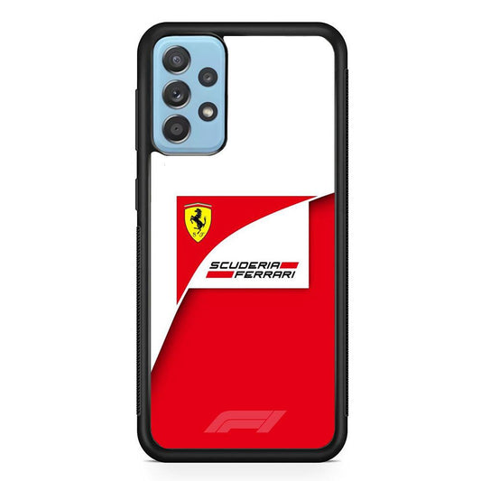 F1 Scuderia Ferrari Samsung Galaxy A72 Case-Rubber Black (2D Case)-Oxvistore