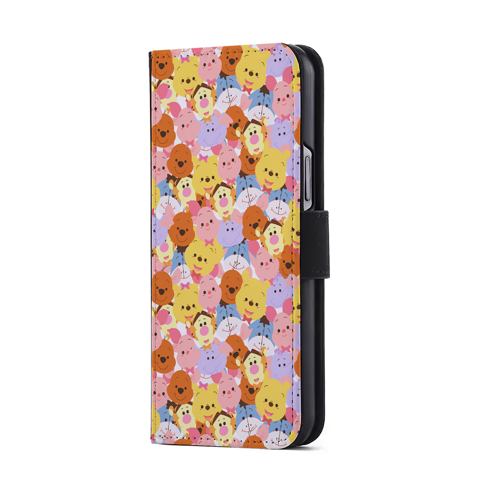 Faces of Winnie The Pooh and Friends Flip Wallet Phone Case